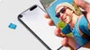 A person is taking a selfie with a smartphone, and a microSD card is placed next to a smartphone. Podgląd zdjęcia produktu