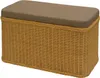 A rectangular wicker storage bench with a padded seat. Produktbild-Vorschau