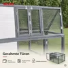 Faltbarer Kaninchenstall Weiß/Grau mit Freilaufgehege & Produktbild-Vorschau 8