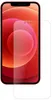 A screen protector is shown placed over a red smartphone. Produktbild-Vorschau