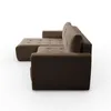 A brown sectional sofa is shown from a side angle against a white background. Náhled obrázku produktu