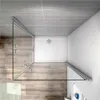 A top-down view of a modern shower enclosure with a white shower tray and glass doors. Produktbild-Vorschau