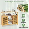 GOPLUS Badezimmerschrank Bambus, Aufbewahrungsschrank mit 2 Produktbild-Vorschau 4