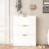 VOWNER Schuhschrank Weiss, 80 x 17 x 108 cm, 3 Klappen, Produktbild-Vorschau 4