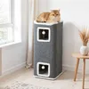 PawHut Krabpalen toren, 100 cm hoog, 41 x 41 cm, vierlaags Productafbeelding-voorbeeld 2