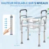 HOMCOM Chaise de douche avec accoudoirs, siège de douche, Voir les images du produit 4