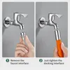 Two images showing how to attach a hose to a faucet using an adapter. Náhľad obrázku produktu