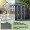 GIHAUVIA Gerätehaus Metall mit Fundament mit Fenster Produktbild-Vorschau 7