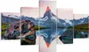 Bild auf Leinwand - Leinwandbild - Berge Felsen Wasser - Produktbild-Vorschau 1