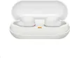 A pair of white true wireless in-ear headphones inside their charging case. Náhled obrázku produktu