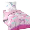 A unicorn-themed duvet cover and pillowcase set. Produktbild-Vorschau