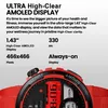 A close-up marketing image of a smartwatch, highlighting its display features. Produktbild-Vorschau