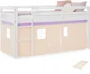 Homestyle4u Hochbett 90x200 mit Lattenrost Vorhang lila Produktbild-Vorschau 2