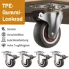 4 Stück Schwerlastrollen 50mm mit Bremse Transportrollen Produktbild-Vorschau 5