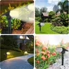 Collage of four images showing outdoor solar spotlights in different garden settings. Anteprima dell’immagine prodotto
