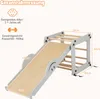 A diagram showing the dimensions of a wooden climbing set for children. Podgląd zdjęcia produktu