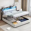 Lit boxspring 140x200 avec éclairage LED et charge sans Voir les images du produit 2