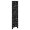A tall, narrow, dark-colored room divider with intricate cut-out patterns. Voir les images du produit