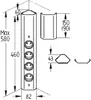 Technical drawing with dimensions of a multi-socket power strip. Náhled obrázku produktu