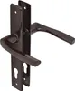 A close-up studio shot of a brown door handle set with a lock mechanism. Náhled obrázku produktu