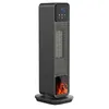 A black tower heater with a digital display and a flame effect at the bottom, shown on a white background. Náhľad obrázku produktu