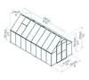 A diagram showing the dimensions of a greenhouse. Produktbild-Vorschau
