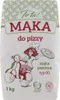 A bag of flour with a cartoon illustration of a woman on a scooter holding a pizza. Produktbild-Vorschau