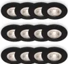 BRILONER Lot de 12 spots LED encastrables IP44 noir mat Voir les images du produit 1