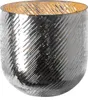 VICKY Windlicht - H. 18cm x Ø 18cm - antik silber - Glas Produktbild-Vorschau 1