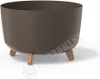 A brown planter pot with three wooden legs, shown on a white background. Náhľad obrázku produktu