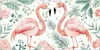 Küchenrückwand Spritzschutz Glas mit Motiv Flamingo Blätter Produktbild-Vorschau 3