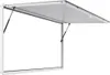 A white service window with the top panel open, supported by gas struts. Produktbild-Vorschau
