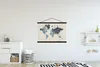 MuchoWow® Textilposter Weltkarte - Schwarz - Silber 120x80 Produktbild-Vorschau 2