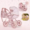 Rosa Puppenwagen mit Tragetasche und Korb – Klappbare Produktbild-Vorschau 5