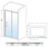 SONNI 130 x 185 cm silber-weiße Duschkabine, Schiebetür, Produktbild-Vorschau 7
