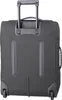 The back view of a gray rolling suitcase. Produktbild-Vorschau