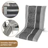 A chair cushion with a patterned design, shown on a white background with close-up insets highlighting attachment features. Produktbild-Vorschau
