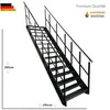 Wangen- Treppe Stahltreppe Gitterroststufen 15 Stufen mit Produktbild-Vorschau 1