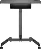 A gray, adjustable height laptop desk with wheels is shown against a white background. Produktbild-Vorschau