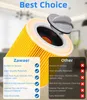 A close-up of a vacuum cleaner filter with a comparison chart highlighting features. Produktbild-Vorschau