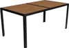 7tlg Gartengarnitur Outdoor Gartentisch Holzoptik 150 x 80cm + 6 x Stuhl Schwarz Produktbild-Vorschau
