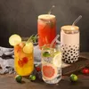 4er Set Transparenter Glasbecher 500ml mit Deckel Strohhalm Produktbild-Vorschau 3
