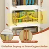 Close-up view of stackable storage boxes, highlighting magnetic closure and handles. Voir les images du produit