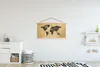 MuchoWow® Textilposter Weltkarte - Zitat - Grau 120x60 cm Produktbild-Vorschau 2