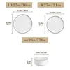 Diagrams showing the dimensions of dinnerware items. Náhled obrázku produktu