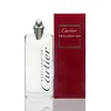 A bottle of Cartier Declaration Eau de Toilette for men and its red packaging are displayed against a white background. Podgląd zdjęcia produktu
