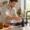 Flüssigseifenspender Schwarz 250 ml - Seifenspender für Bad, elegant Náhľad obrázku produktu