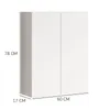 Badezimmerschrank Wandhängend Weiss 2-Türig Modern 3 Produktbild-Vorschau 6