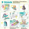 A collage of nine images showcasing different features and activities of a baby jumperoo. Podgląd zdjęcia produktu