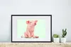 MuchoWow® Gerahmtes Poster Schwein - Rosa - Sockel - Tiere Produktbild-Vorschau 4